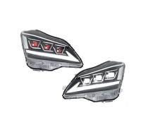 KTFRESQ Car Lamp Headlights Compatible With Toyota For Crown 2003-2009 12th Gen DRL Animation Front Lamps Assembly With Red Demon Eyes 2pcs Car Headlights Assembly