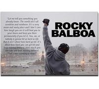 KTGEDH Rocky Balboa Motivational Speech Quote Hope Canvas Print, Unframed, 50x75cm, Gray, Contemporary, Landscape, Wall Art, Bedroom, Dining Room, Kitchen, Living Room