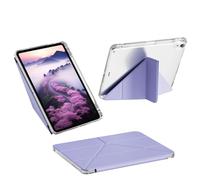 KTGGHG Case for iPad Air 11-Inch M3/M2(2025/2024), iPad Air 10.9-Inch 5th/4th Generation(2022/2020), 3+Y-Fold Stand Slim Clear Hard Back Cover with Landscape Portrait Mode&Pencil Holder, Light Purple