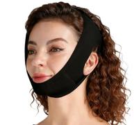 KTGUK 1 Pcs V-Line Lifting Mask,Chin Strap for Double Chin,Chins Strap,Double Chins Reducer for Sleeping,Anti-Sagging&Facial Contouring,Adjustable Design,black,Women&Men（Black）