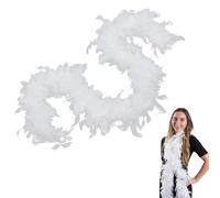 KTGUK White Feather Boa,2M 60G Thicken Feather Bower,Fashion Natural Subtlety Turkey White Feathers Boa Turkey Feathers,for Christmas,Wedding Centerpieces,Costume,Concert,Pet and Home Decoration