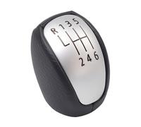 KTGVTPBHBW Shift Handle Gear Knob 18mm for Laguna Mk3 2007-2014 6 Speed Manual Gear Shift Knob Stick Head Lever Handle Black Silver PU Leather Plastic(R6 Speed)