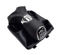 KTGVTPBHBW Shift Handle Gear Knob for Skoda for Octavia for A7 for MK3 2014-2017 5 6 Speed Manual Gear Shift Knob Lever with Gaiter Boot Cover Chrome Black ABS(6 Speed-Set)