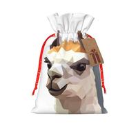 KTHSNSKL Christmas Gift Bags Drawstring Santa Bag Buffalo Christmas Burlap Bags with Gift Tags Goody Present Pouch Alpaca avatar Wrapping Sacks for Xmas Presents Party Favor Wrap Sack