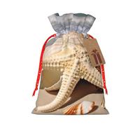 KTHSNSKL Christmas Gift Bags Drawstring Santa Bag Buffalo Christmas Burlap Bags with Gift Tags Goody Present Pouch Large Seashell Starfish Wrapping Sacks for Xmas Presents Party Favor Wrap Sack