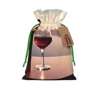 KTHSNSKL Christmas Gift Bags Drawstring Santa Bag Buffalo Christmas Burlap Bags with Gift Tags Goody Present Pouch Greek wine Wrapping Sacks for Xmas Presents Party Favor Wrap Sack