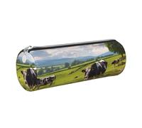 KTHSNSKL Leather Pen Case with Zipper - Aesthetic Pen Holder cows grazing Pencil Case for Women & Men - Handcrafted Pencil Bag Multi-Functional Travel Cosmetic Case for Work Office Tool Pouch