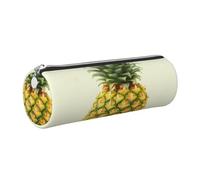 KTHSNSKL Leather Pen Case with Zipper - Aesthetic Pen Holder fresh pineapple Pencil Case for Women & Men - Handcrafted Pencil Bag Multi-Functional Travel Cosmetic Bag for Work Office Tool Pouch