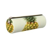 KTHSNSKL Leather Pen Case with Zipper - Aesthetic Pen Holder fresh pineapple Pencil Case for Women & Men - Handcrafted Pencil Bag Multi-Functional Travel Cosmetic Bag for Work Office Tool Pouch