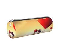 KTHSNSKL Leather Pen Case with Zipper - Aesthetic Pen Holder Love Couple Pencil Case for Women & Men - Handcrafted Pencil Bag Multi-Functional Travel Cosmetic Bag for Work Office Tool Pouch