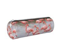 KTHSNSKL Leather Pen Case with Zipper - Aesthetic Pen Holder Pink Flamingos Pencil Case for Women & Men - Handcrafted Pencil Bag Multi-Functional Travel Cosmetic Case for Work Office Tool Pouch