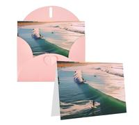 KTHSNSKL Thinking of You Card with Envelopes Beach Surf Greeting Card 4x6 Notecards Happy Birthday Cards Wedding Blank Thank You Cards Baby Shower All Occasion GreetingCards