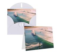 KTHSNSKL Thinking of You Card with Envelopes Beach Surf Greeting Card 4x6 Notecards Happy Birthday Cards Wedding Blank Thank You Cards Baby Shower All Occasion GreetingCards
