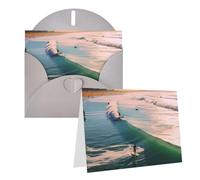 KTHSNSKL Thinking of You Card with Envelopes Beach Surf Greeting Card 4x6 Notecards Happy Birthday Cards Wedding Blank Thank You Cards Baby Shower All Occasion GreetingCards