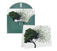 KTHSNSKL Thinking of You Card with Envelopes Big tree blowing in the wind Greeting Card 4x6 Notecards Happy Birthday Cards Wedding Blank Thank You Cards Baby Shower All Occasion GreetingCards