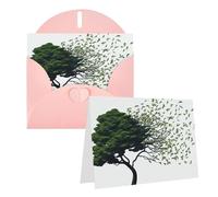 KTHSNSKL Thinking of You Card with Envelopes Big tree blowing in the wind Greeting Card 4x6 Notecards Happy Birthday Cards Wedding Blank Thank You Cards Baby Shower All Occasion GreetingCards