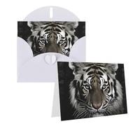 KTHSNSKL Thinking of You Card with Envelopes Black and White Tiger Greeting Card 4x6 Notecards Happy Birthday Cards Wedding Blank Thank You Cards Baby Shower All Occasion GreetingCards