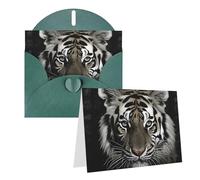 KTHSNSKL Thinking of You Card with Envelopes Black and White Tiger Greeting Card 4x6 Notecards Happy Birthday Cards Wedding Blank Thank You Cards Baby Shower All Occasion GreetingCards