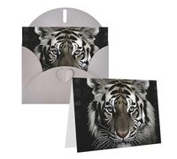 KTHSNSKL Thinking of You Card with Envelopes Black and White Tiger Greeting Card 4x6 Notecards Happy Birthday Cards Wedding Blank Thank You Cards Baby Shower All Occasion GreetingCards