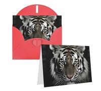 KTHSNSKL Thinking of You Card with Envelopes Black and White Tiger Greeting Card 4x6 Notecards Happy Birthday Cards Wedding Blank Thank You Cards Baby Shower All Occasion GreetingCards