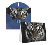 KTHSNSKL Thinking of You Card with Envelopes Black and White Tiger Greeting Card 4x6 Notecards Happy Birthday Cards Wedding Blank Thank You Cards Baby Shower All Occasion GreetingCards