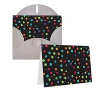 KTHSNSKL Thinking of You Card with Envelopes Black polka dot background Greeting Card 4x6 Notecards Happy Birthday Cards Wedding Blank Thank You Cards Baby Shower All Occasion GreetingCards