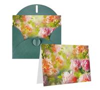 KTHSNSKL Thinking of You Card with Envelopes Bright peonies Greeting Card 4x6 Notecards Happy Birthday Cards Wedding Blank Thank You Cards Baby Shower All Occasion GreetingCards