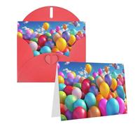 KTHSNSKL Thinking of You Card with Envelopes Colorful Balloons Greeting Card 4x6 Notecards Happy Birthday Cards Wedding Blank Thank You Cards Baby Shower All Occasion GreetingCards