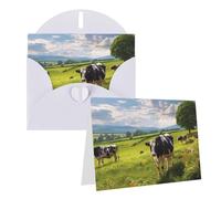 KTHSNSKL Thinking of You Card with Envelopes cows grazing Greeting Card 4x6 Notecards Happy Birthday Cards Wedding Blank Thank You Cards Baby Shower All Occasion GreetingCards