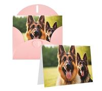 KTHSNSKL Thinking of You Card with Envelopes Happy german shepherd Greeting Card 4x6 Notecards Happy Birthday Cards Wedding Blank Thank You Cards Baby Shower All Occasion GreetingCards