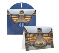 KTHSNSKL Thinking of You Card with Envelopes Louvre Museum in Paris Greeting Card 4x6 Notecards Happy Birthday Cards Wedding Blank Thank You Cards Baby Shower All Occasion GreetingCards