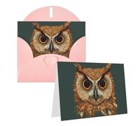 KTHSNSKL Thinking of You Card with Envelopes Owl head pattern Greeting Card 4x6 Notecards Happy Birthday Cards Wedding Blank Thank You Cards Baby Shower All Occasion GreetingCards