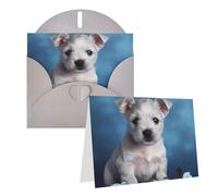 KTHSNSKL Thinking of You Card with Envelopes Puppy Blue Rose Greeting Card 4x6 Notecards Happy Birthday Cards Wedding Blank Thank You Cards Baby Shower All Occasion GreetingCards