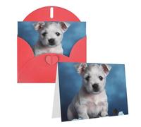 KTHSNSKL Thinking of You Card with Envelopes Puppy Blue Rose Greeting Card 4x6 Notecards Happy Birthday Cards Wedding Blank Thank You Cards Baby Shower All Occasion GreetingCards