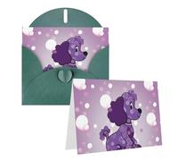 KTHSNSKL Thinking of You Card with Envelopes purple Poodle Polka Dot Greeting Card 4x6 Notecards Happy Birthday Cards Wedding Blank Thank You Cards Baby Shower All Occasion GreetingCards