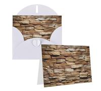KTHSNSKL Thinking of You Card with Envelopes Rustic Rocks Brick Wall Greeting Card 4x6 Notecards Happy Birthday Cards Wedding Blank Thank You Cards Baby Shower All Occasion GreetingCards