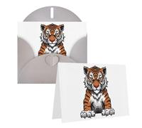 KTHSNSKL Thinking of You Card with Envelopes Tiger head with raised paws Greeting Card 4x6 Notecards Happy Birthday Cards Wedding Blank Thank You Cards Baby Shower All Occasion GreetingCards