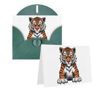 KTHSNSKL Thinking of You Card with Envelopes Tiger head with raised paws Greeting Card 4x6 Notecards Happy Birthday Cards Wedding Blank Thank You Cards Baby Shower All Occasion GreetingCards