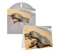 KTHSNSKL Thinking of You Card with Envelopes turtles on the beach Greeting Card 4x6 Notecards Happy Birthday Cards Wedding Blank Thank You Cards Baby Shower All Occasion GreetingCards