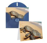 KTHSNSKL Thinking of You Card with Envelopes turtles on the beach Greeting Card 4x6 Notecards Happy Birthday Cards Wedding Blank Thank You Cards Baby Shower All Occasion GreetingCards