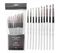 KTHZI 10 Pack Watercolour Paint Brushes for Artists,Water Colour Brush Set,Art Round Tip Gouache Paintbrush