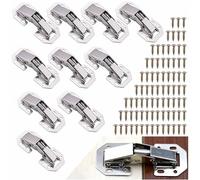 KTHZI 10Pcs Silent Close Cabinet Hinges with Screws,90 Degree Door Hinges for Kitchen Cupboard,Wardrobe, and Bathroom Cabinets - Easy to Install, No Slot Required