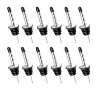KTHZI 12Pcs Bottle Pourer Wine Stainless Steel Freeflow Spirit Speed Pourers with Tapered Spout for Drinks Liquor Cocktail Bar Home Syrup Vinegar