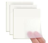 KTHZI 150 Pcs 76mm Transparent Sticky Notes Self Stick Adhesive Removable Clear Note Pads Sheets See Through for Study Tabs Book
