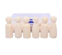 KTHZI 16PCS Wooden Peg Dolls 75MM with storage case, Unifinished People for DIY and Painting, Big Large Nature Plain Figures Craft Art Projects Decoration, Toy Kids. (F-Q-MDWW-75MM)