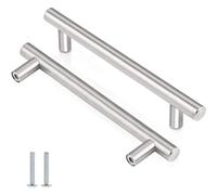 KTHZI 2 Pack Kitchen Cupboard Handles,Stainless Steel Handles Cabinet T Bar Knobs,Furniture Handles for Steel Kitchen Door,Drawer,Wardrobe,Brushed Cabinet(Hole Centre 96mm)