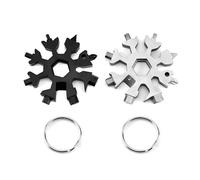KTHZI 2Pcs 18-in-1 Snowflake Multi-Tool for Men, Valentine's, Birthday, Father's Day Gifts for Him, Dad, Men's Gadgets & Unique Present Ideas(Black+Silver)