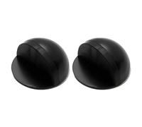 KTHZI 2Pcs Self-Adhesive Door Stoppers for Floor - Stainless Steel Half Moon Door Stop with Adhesive Pads, Oval Wall Protector for Hard Floor, Glass, Home and Office Use (Black)