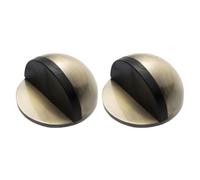 KTHZI 2Pcs Self-Adhesive Door Stoppers for Floor - Stainless Steel Half Moon Door Stop with Adhesive Pads, Oval Wall Protector for Hard Floor, Glass, Home and Office Use (Antique Teal)