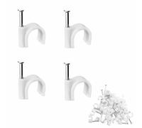 KTHZI 400 Pack 4mm 6mm 8mm 10mm Cable Tidy Wall Clips Pins Tacks Holder,Electric Large Wire Track Management 400 Pcs,White